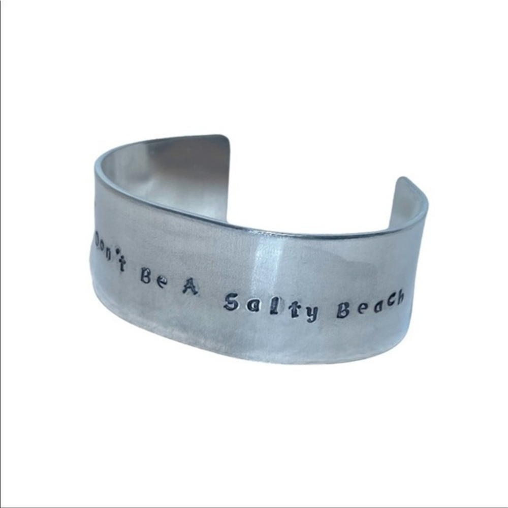 Handmade “Salty Collection” stamped mermaid sea star‎ adjustable cuff bracelet
